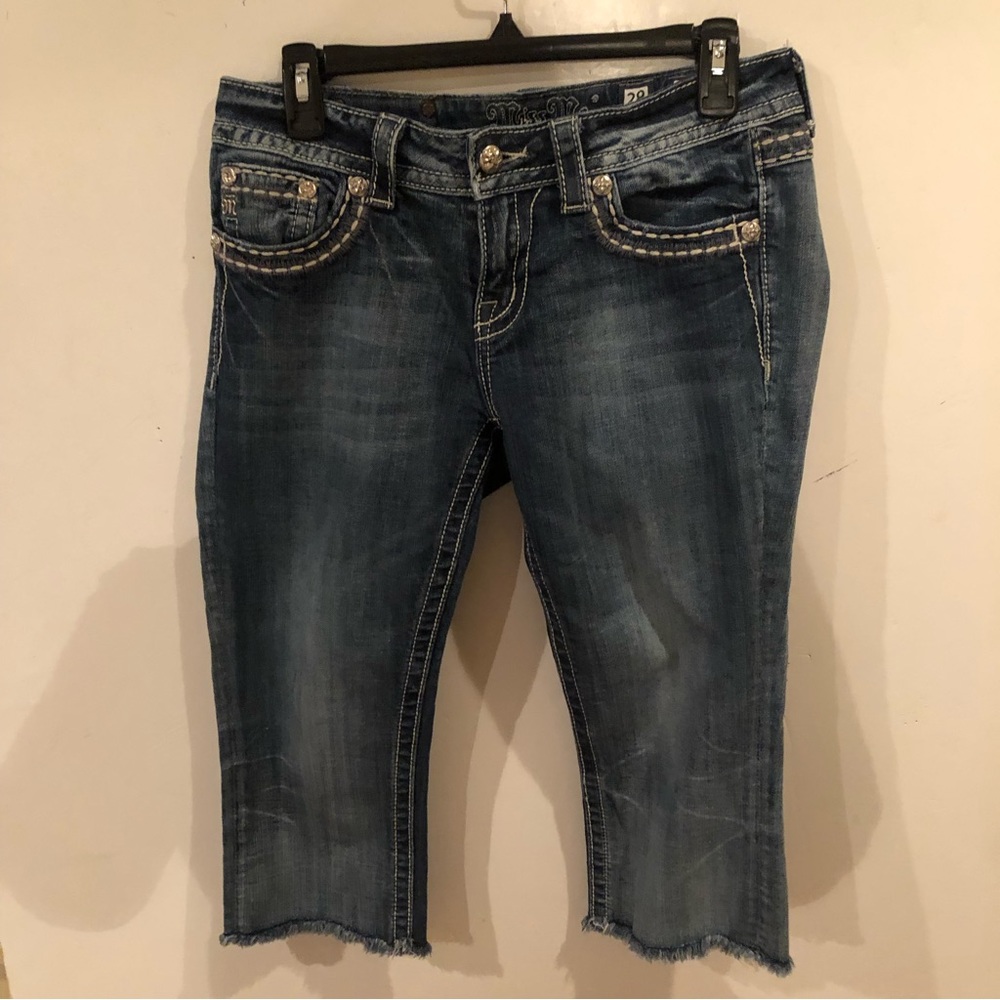 MISS ME Distressed Easy Capri JEANS 28 - Picture 3 of 16